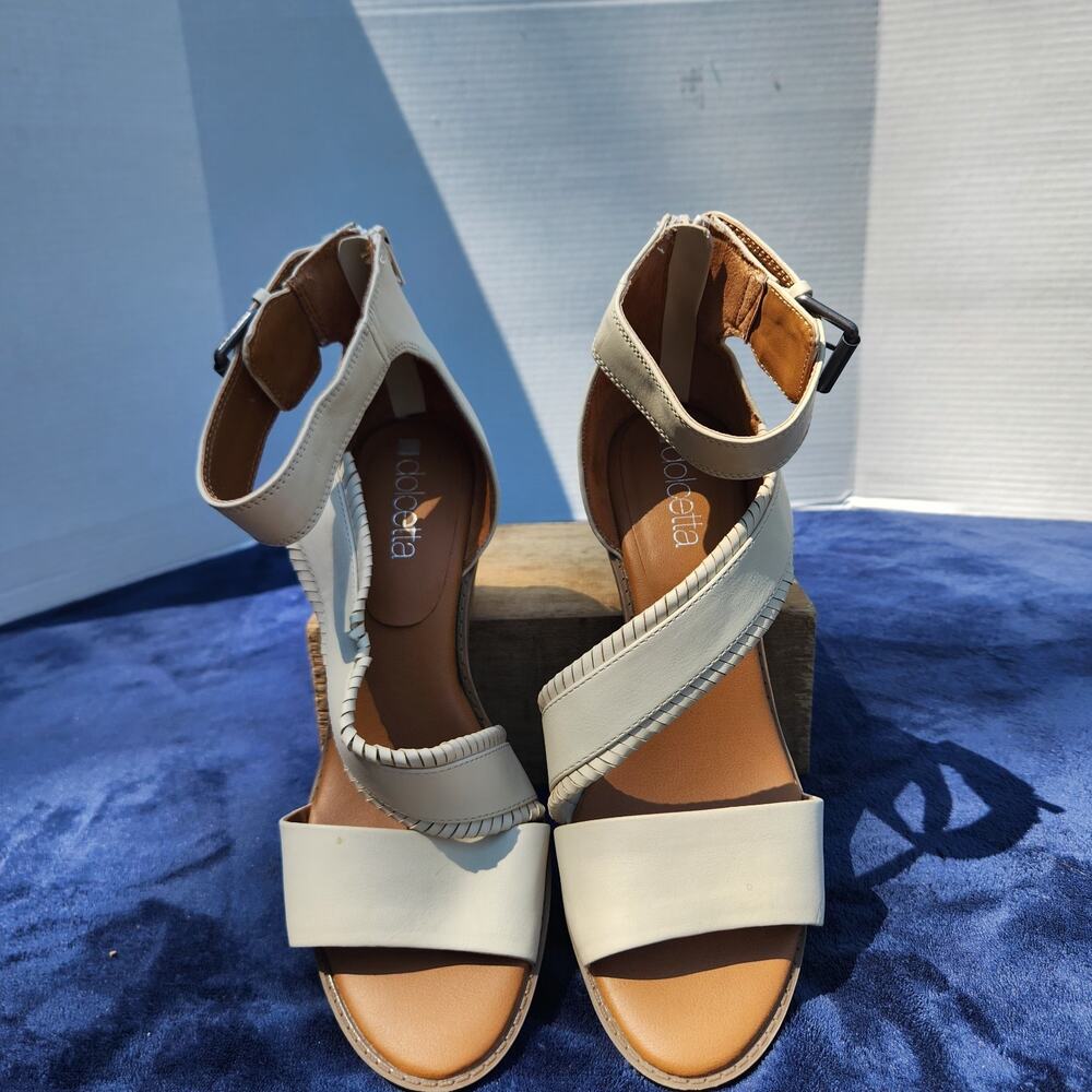Dolcetta Delia Stacked Heel Sandals Faux Suede Size 9.5 medium